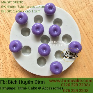 Khuôn Silicon Rau Câu Hoa Nổi 4D- Trái việt quất