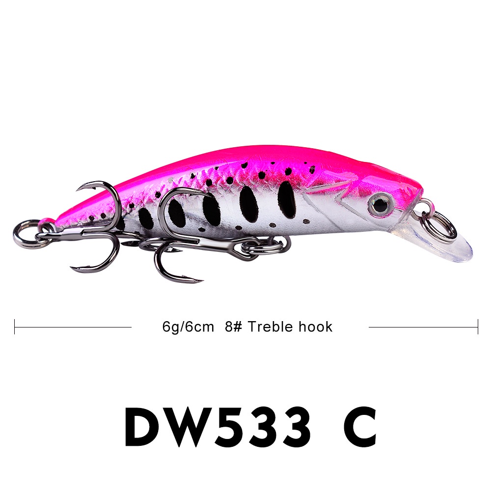 Mồi Câu Lure Cá Gỉa Minnow Dài 6cm nặng  6m _ Mồi Câu Cá Lóc _ Lure _ 11