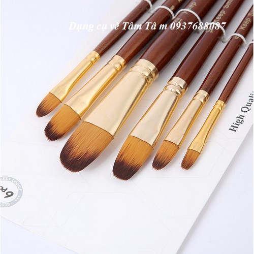 [ TÂM TÂM ]-Bộ cọ đầu oval keep smiling 6 cây mã 6120Z-