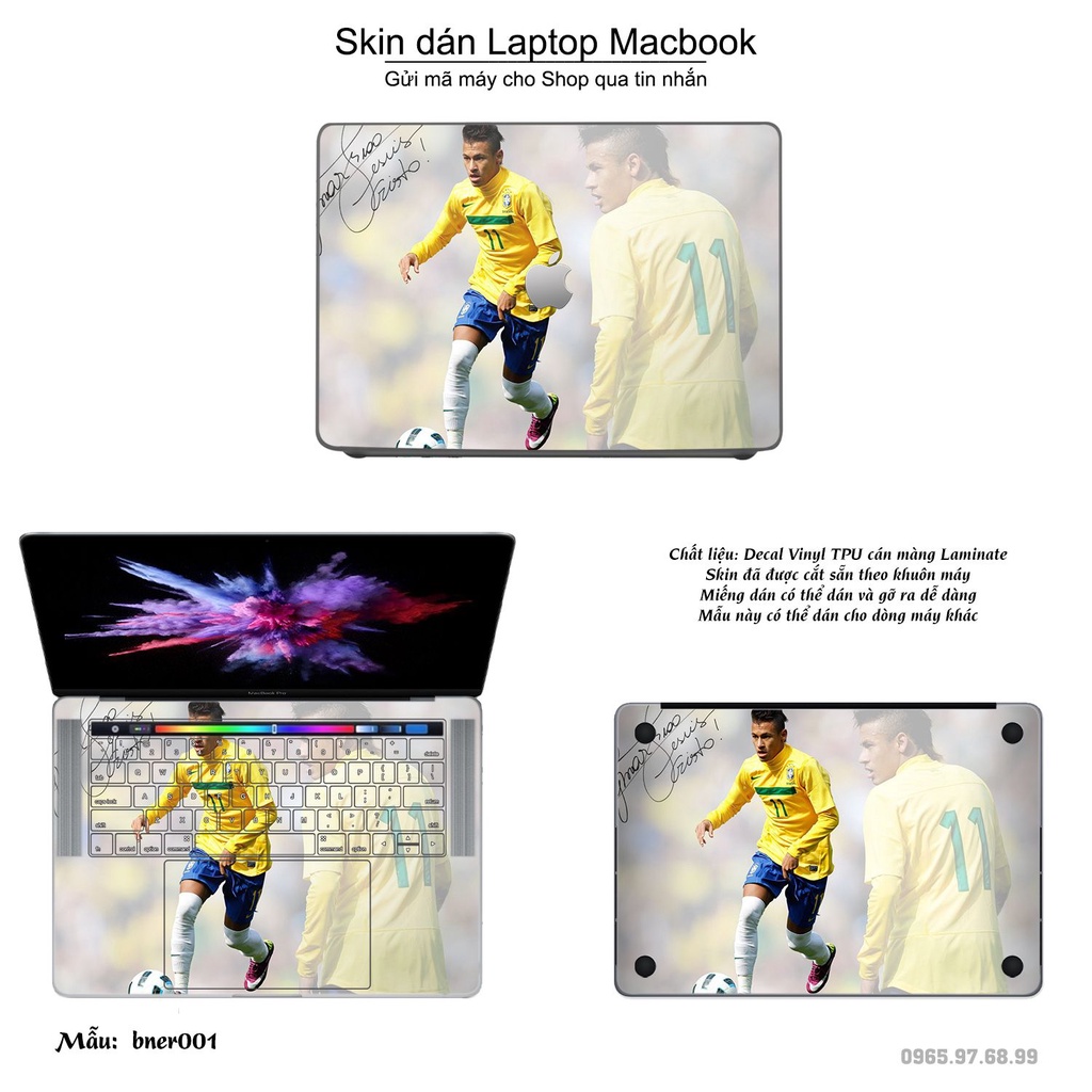 Skin dán Macbook mẫu Neymar (đã cắt sẵn, inbox mã máy cho shop)