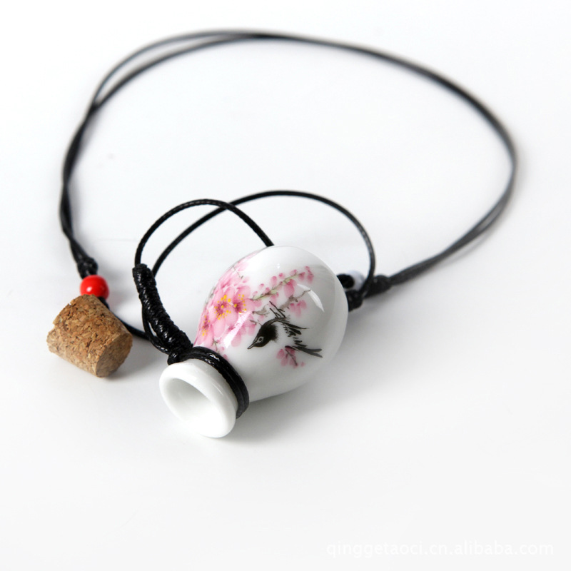 (Fugui brand) Trang sức gốm sứ Hy vọng chai nước hoa cổ áo Pendant Trang sức châu báu