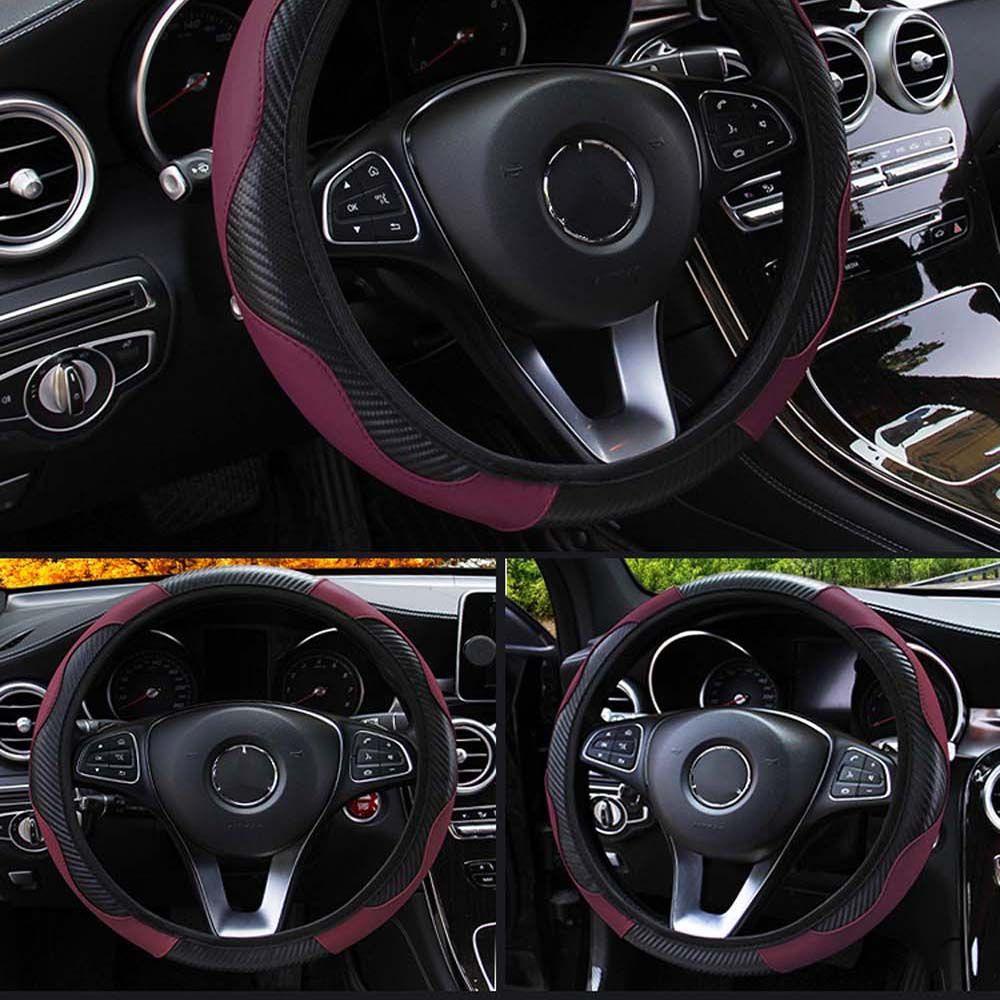 Vỏ Bọc Vô Lăng Xe Hơi Bằng Sợi Carbon Chất Lượng Cao Thoáng Khí Chống Trượt