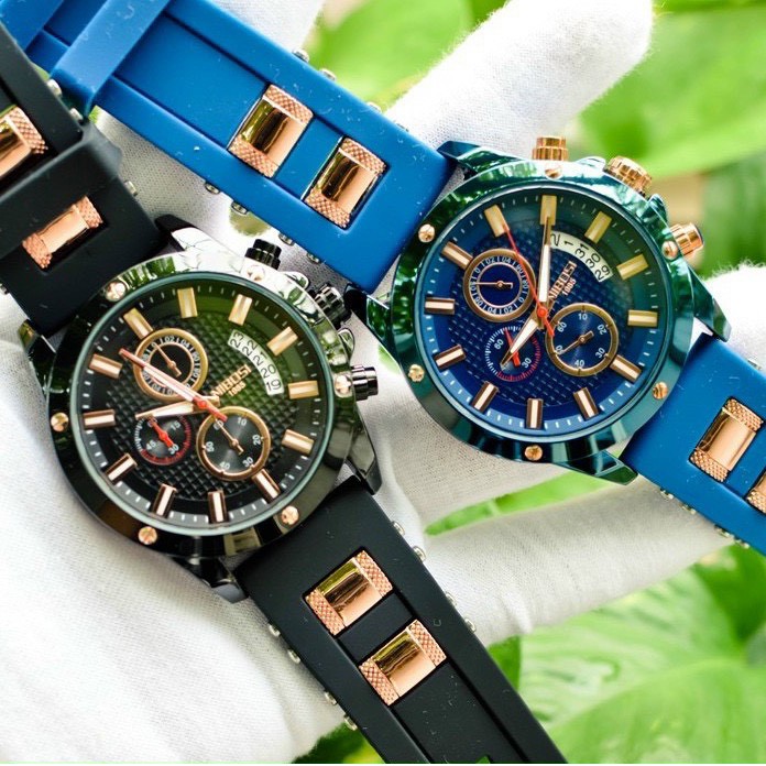 Đồng Hồ Nam NIBOSI NI2333 Dây Cao Su Full Đen Chính Hãng - Tặng Kèm Vòng