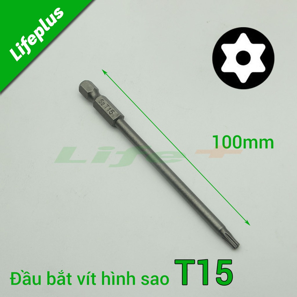 Đầu bắt vít hình sao 100mm chuôi lục