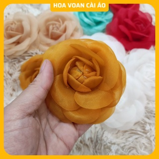 Hoa cài áo váy, tag hoa cài áo, hoa trà cài áo có ghim có trâm cài áo váy, áo dài hàng handmade siêu đẹp