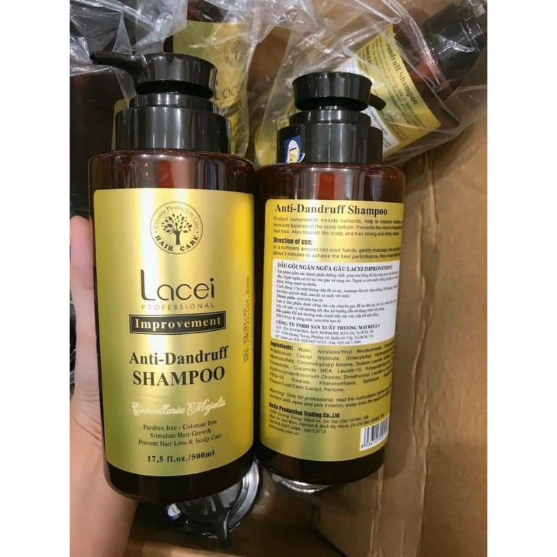 (date 02/2024)DẦU GỘI CHỐNG RỤNG &amp; KÍCH THÍCH MỌC TÓC LACEI PREVENTS HAIR LOSS 500ml