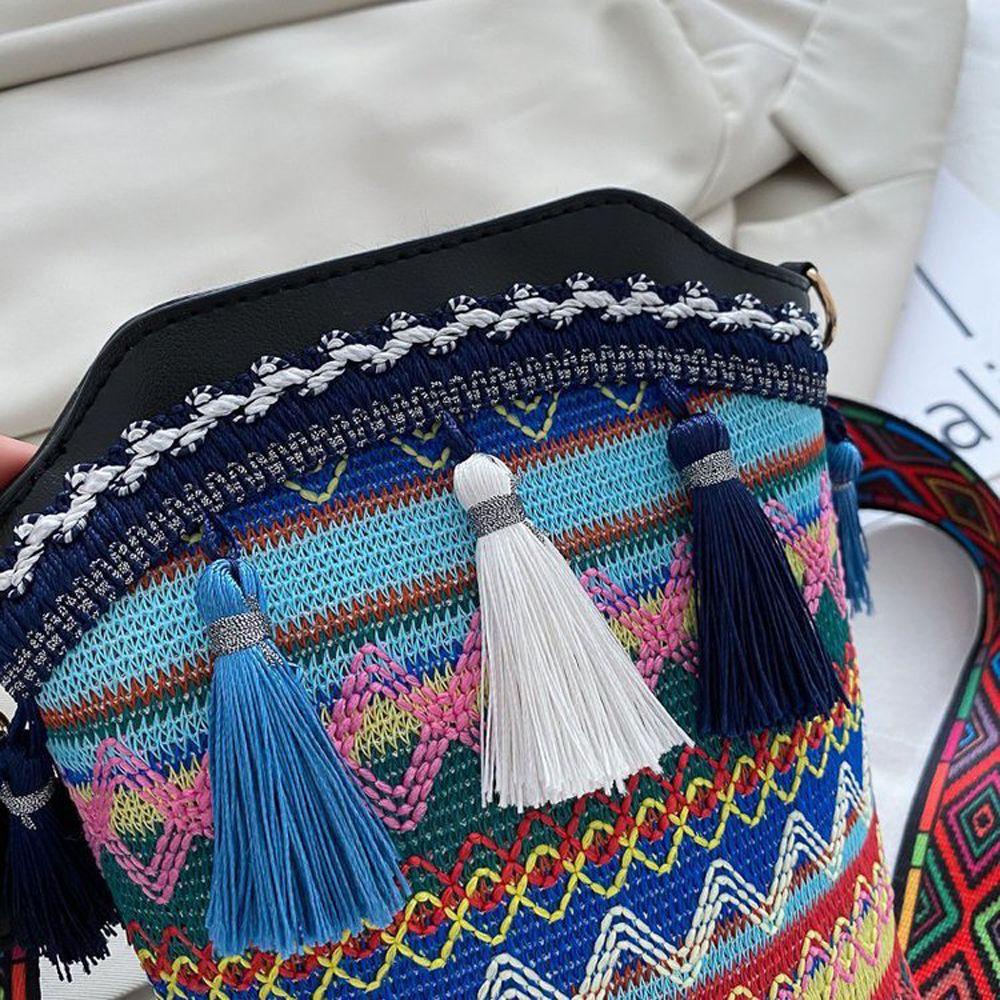 FORBETTER Túi Xách Đeo Vai Cỡ Lớn Họa Tiết Hình Học Đơn Giản Phong Cách Bohemian