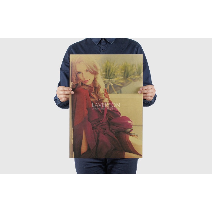 Tranh Giấy Kraft Trang Trí Phong Cách Retro Hình Taylor Swift H1194