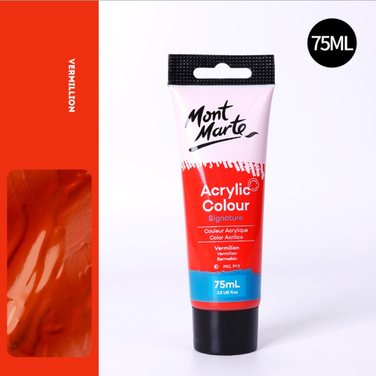 Màu Acrylic Mont Marte 75ml - Vermilion - Acrylic Colour Paint Signature 75ml (2.54oz) - MSCH7509