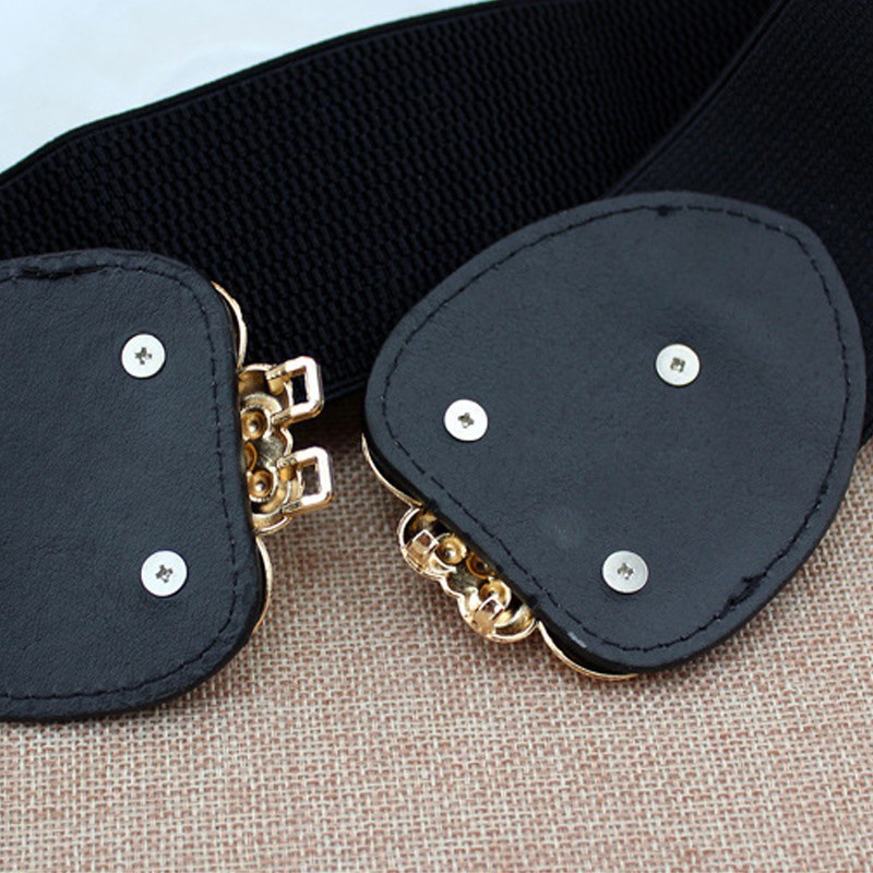 Thắt lưng bản to mặt hình chiếc lá phong cách cổ điển cho nữ