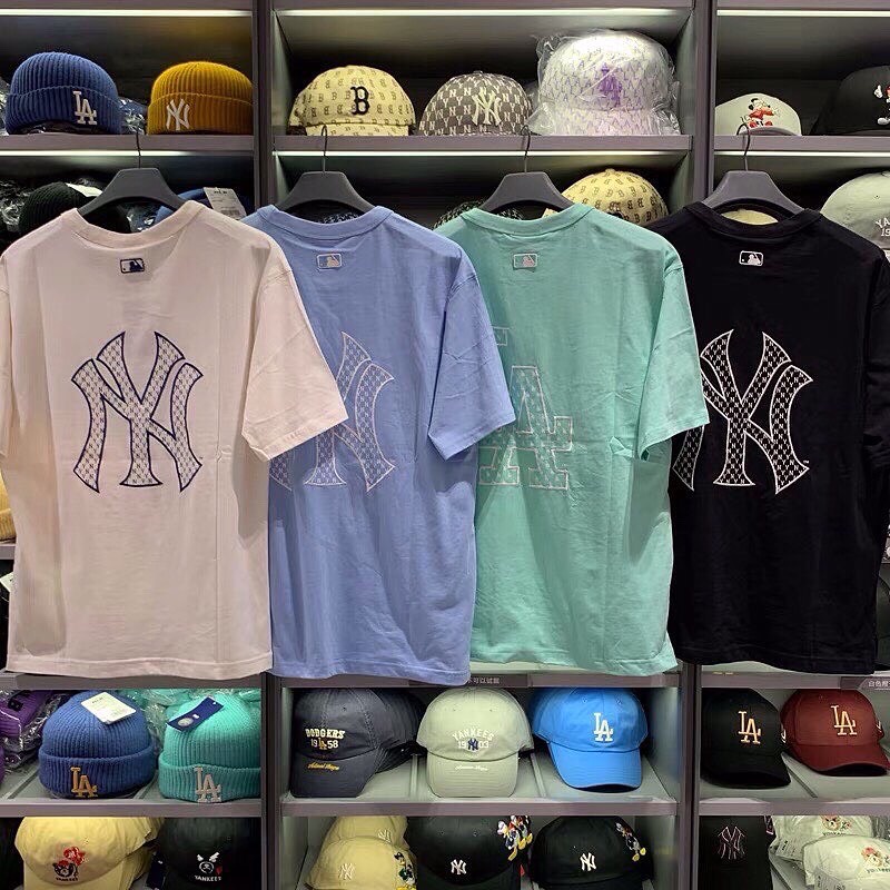 Áo phông MLB logo basic, áo thun unisex, chất cotton thoáng mát, form rộng, nemostore