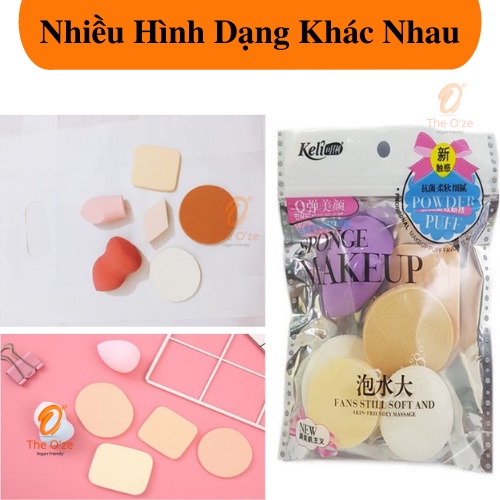 Set 6 Mút Trang Điểm Tán Nền - Combo 6 Mút DặmTrang Điểm, Make Up KELI