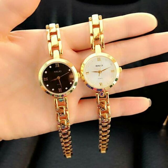 ( nhập DOTH0808 GIẢM NGAY 10K )ĐỒNG HỒ LẮC TAY NỮ HALEI DÂY KIM LOẠI CHỐNG NƯỚC