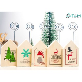 [NOEL-GIÁNG SINH-CÓ HỎA TỐC] Kẹp giấy Note ngôi nhà gỗ Noel để bàn nhỏ xinh XMAS-KG-02