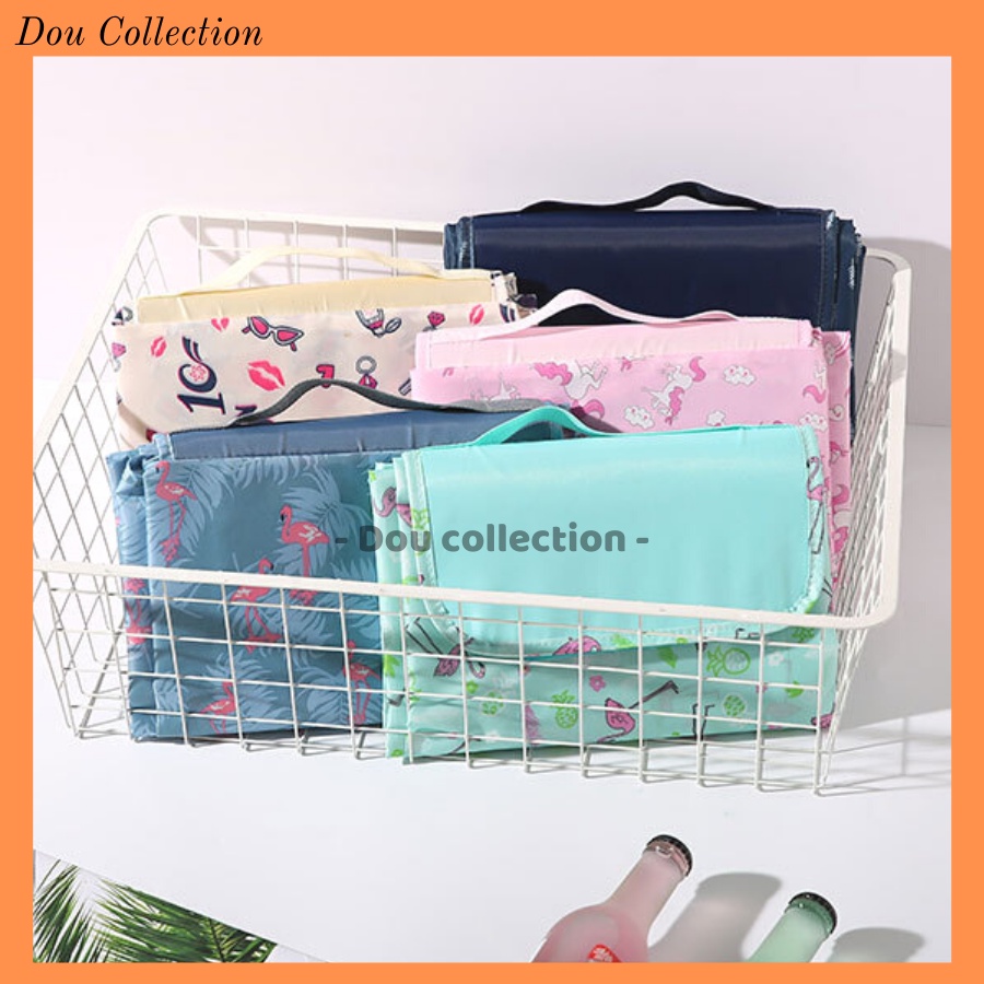 [Nowship2h] Thảm Dã Ngoại Picnic Chống Thấm Du Lịch Đi Biển, Cắm Trại Đi Phượt Kết Hợp Tập Yoga Gấp Gọn Họa Tiết - PC001