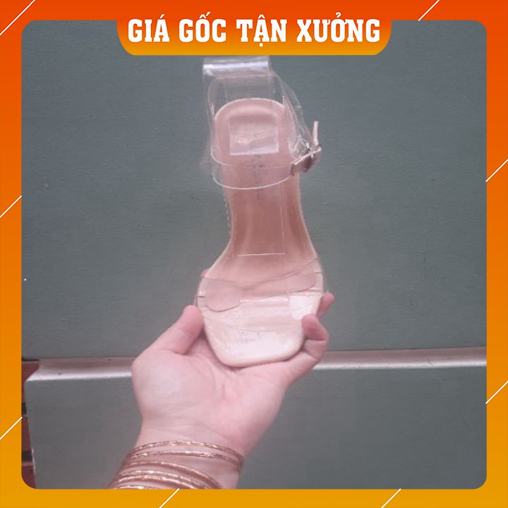 Giày Cao Gót Đế Trong Suốt Quai Trong 9 phân [TUYỂN SỈ VÀ DROP]