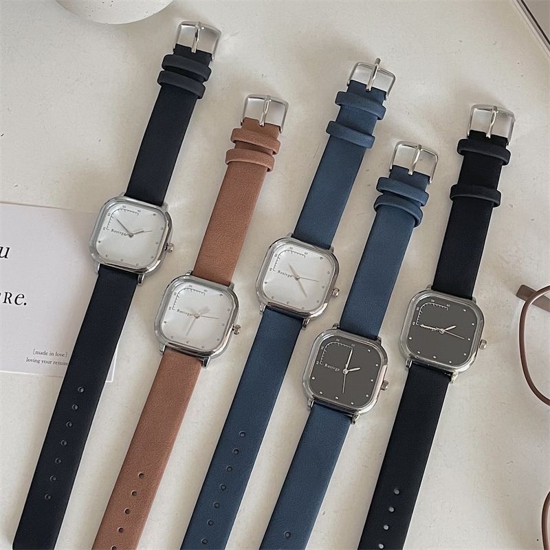 Đồng Hồ Nam Nữ Mặt Vuông Dây Da Hiệu ROSIVGA