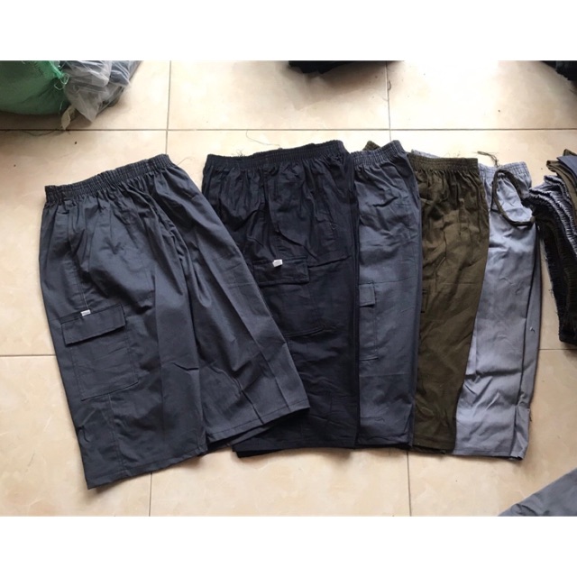 Quần Short Nam Túi Hộp Vải Cotton