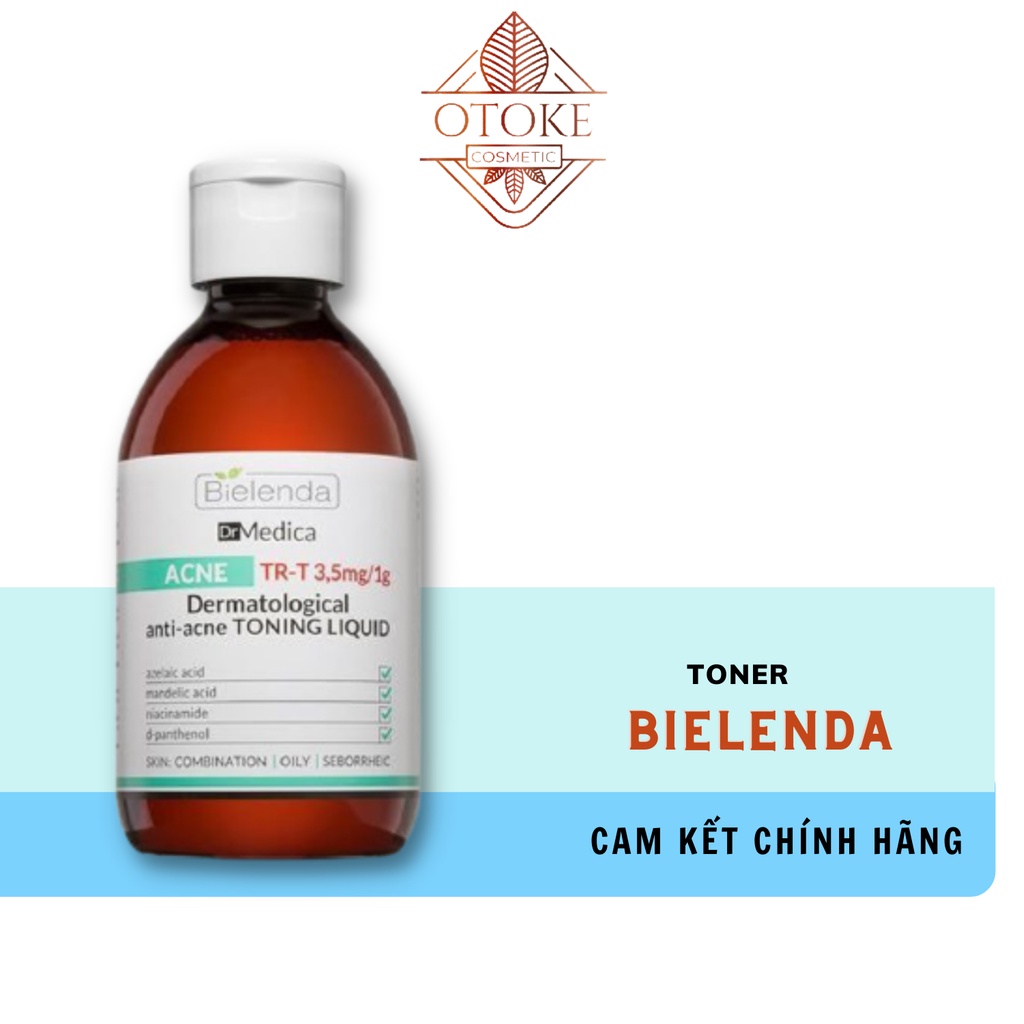 Toner Bielenda Dr Medica Anti-acne Dermatological Toning Liquid làm sạch sâu &amp; dịu da, giảm mụn, kiềm dầu nhờn