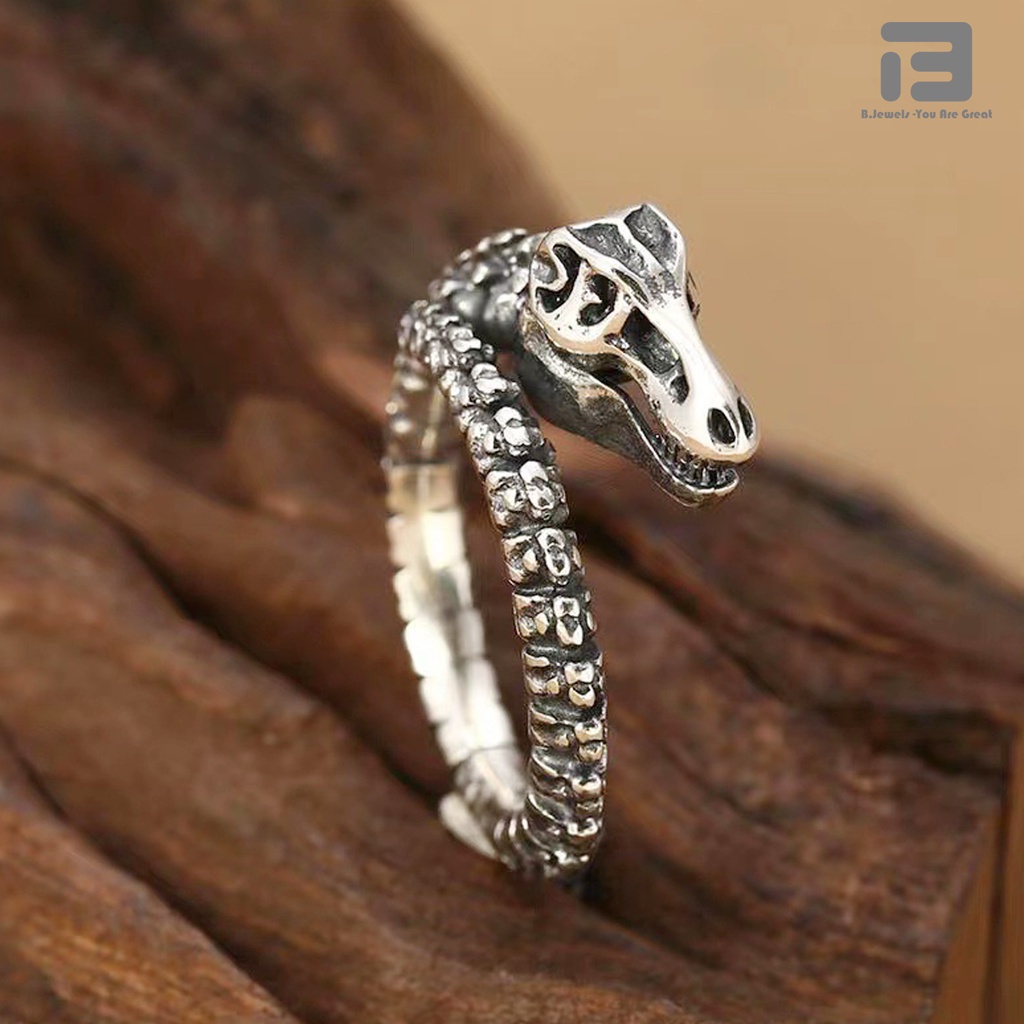 Nhẫn Bạc Nam Họa tiết Khủng Long T-Rex Siêu Đẹp