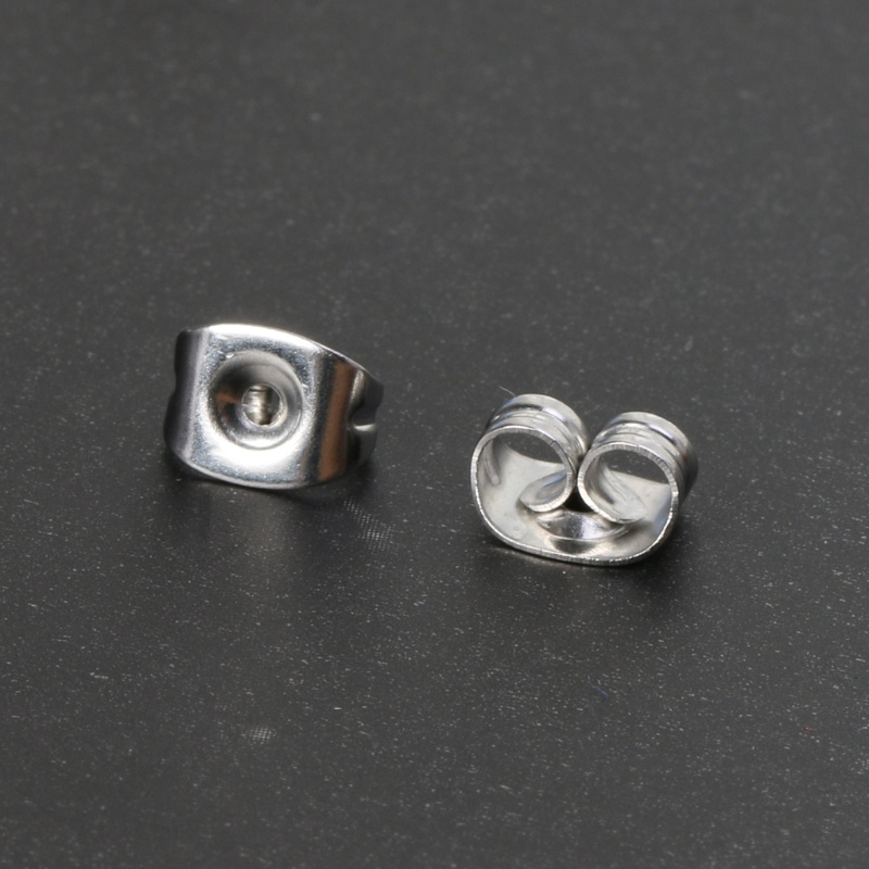 Set 100 Nút Chặn Bông Tai Hình Bướm Bằng Đồng Màu Sắc Bạc Làm Trang Sức DIY