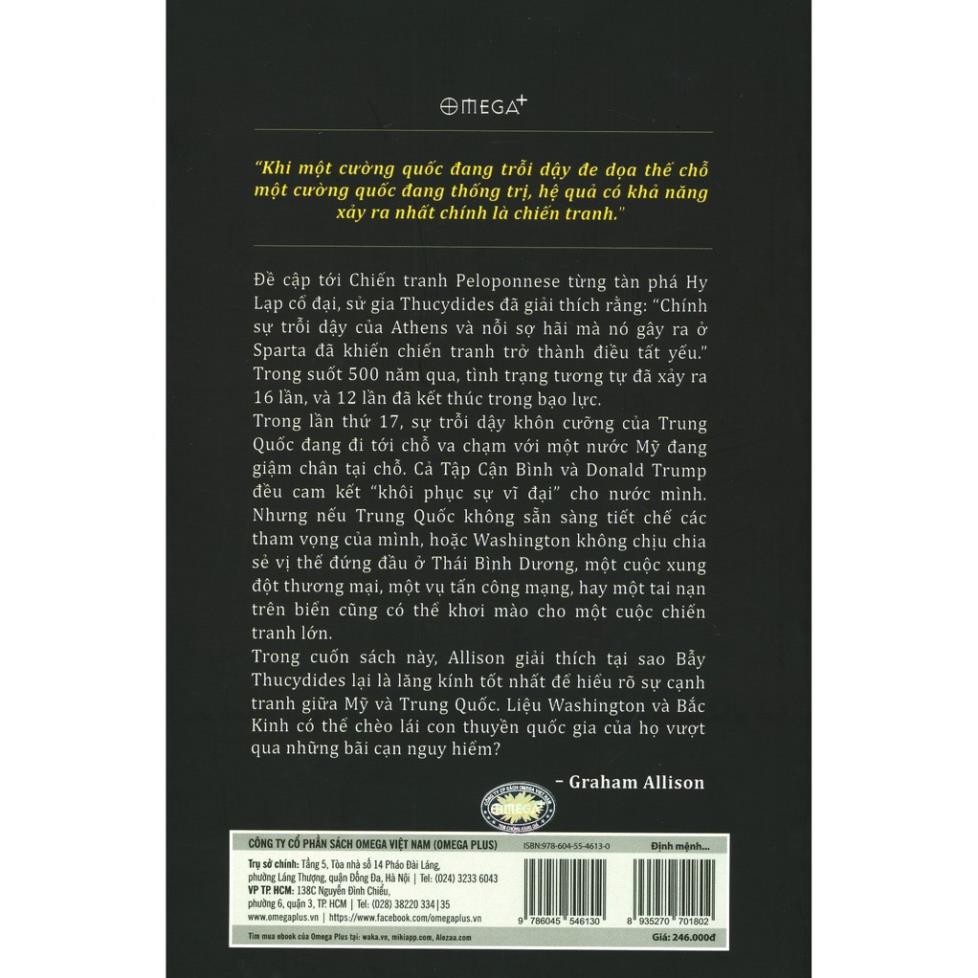 [Sách] Định Mệnh Chiến Tranh - Mỹ Và Trung Quốc Có Thể Thoát Bẫy Thucydides? [AlphaBooks]