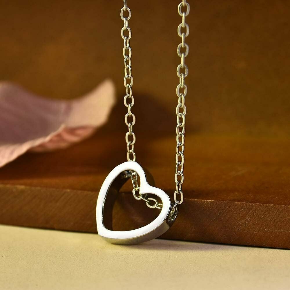 vòng cổ Thép Không Gỉ Mặt Trái Tim Nhiều Màu Thời Trang Cho Nữ Mihan1