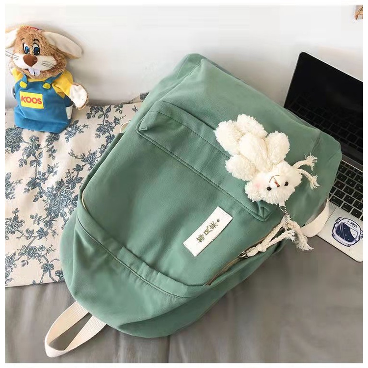 Ba Lô Đi Học Vải canvas Cỡ Lớn Kiểu Nhật Hàn Xinh Xắn Cho Nữ Sinh
