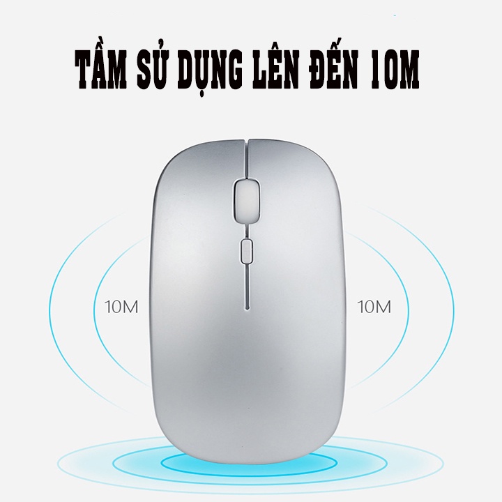 Chuột không dây tự sạc pin M60 - Chuột máy tính bluetooth cao cấp tặng kèm dây sạc