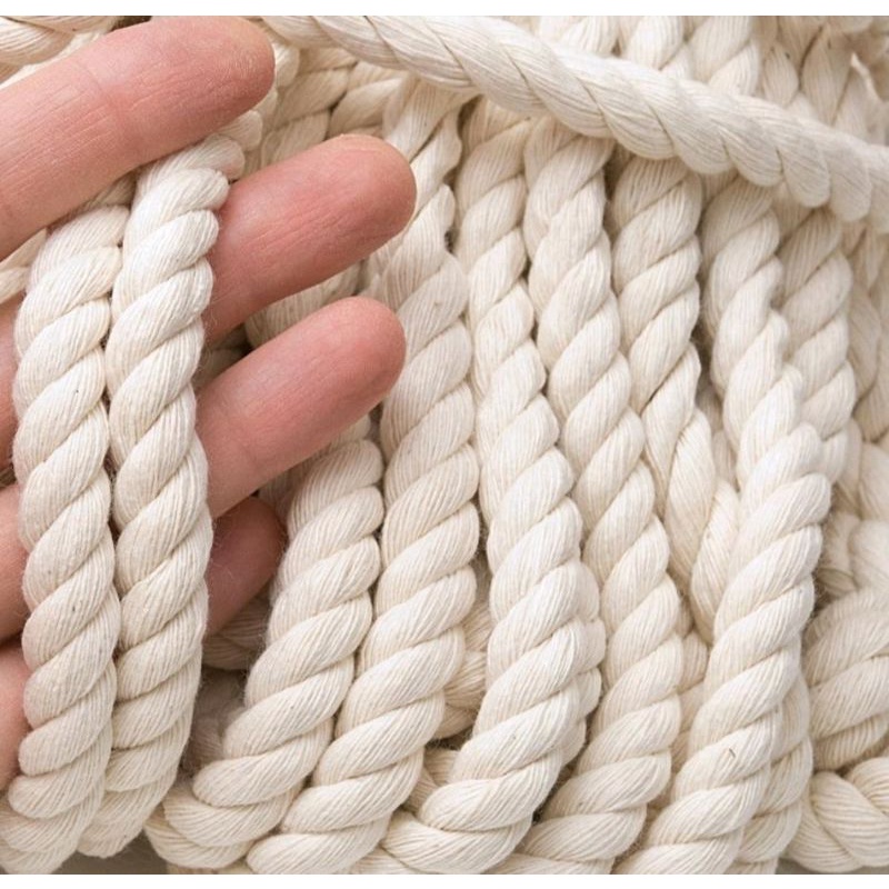 Dây thừng cotton 7mm trắng ngà/trắng sữa trang trí, decor