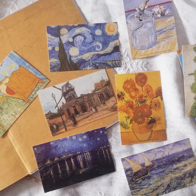 Postcard tranh Van Gogh kèm quote dùng trang trí tường hoặc thiệp tặng quà - ginandtonic