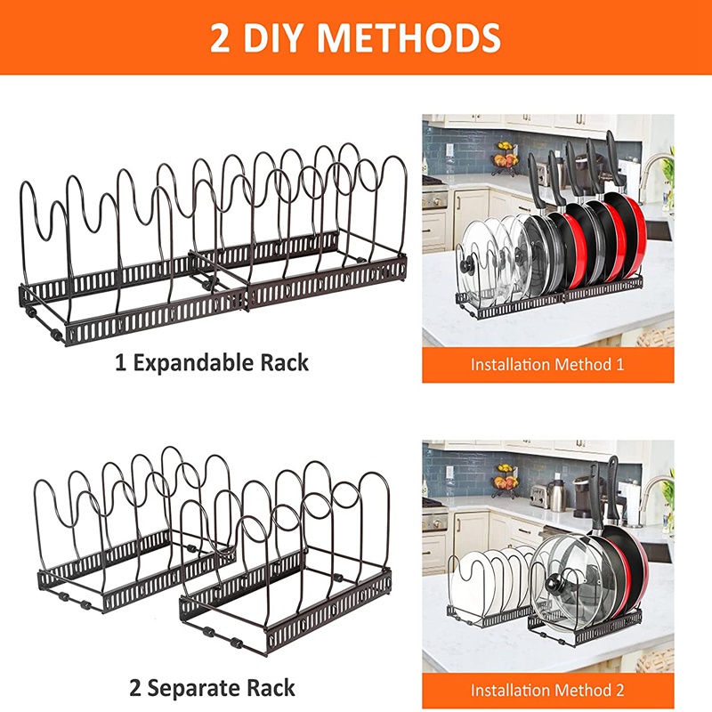 Giá Đỡ Nắp Nồi Và Chảo Mở Rộng Sắp Xếp Gọn Gàng Cho Nhà Bếp