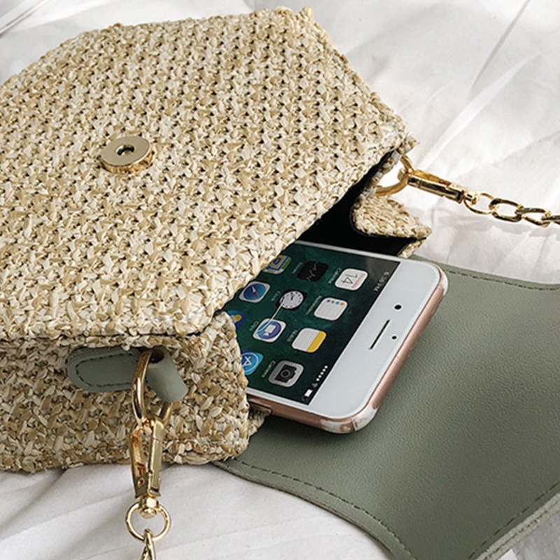 Túi cói Bằng Rơm Dệt Phối Tua Rua Phong Cách Bohemia Dành Cho Nữ