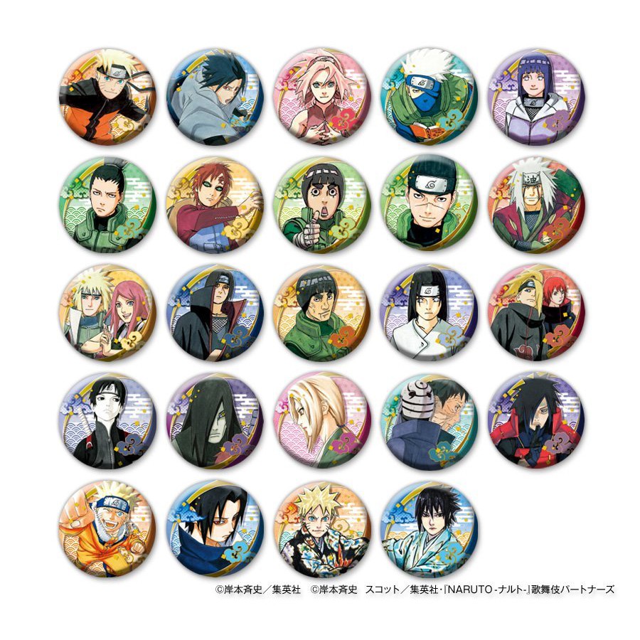 Huy hiệu IN HÌNH NARUTO ĐẠI CHIẾN LÀNG LÁ phụ kiện cài áo anime chibi xinh xắn