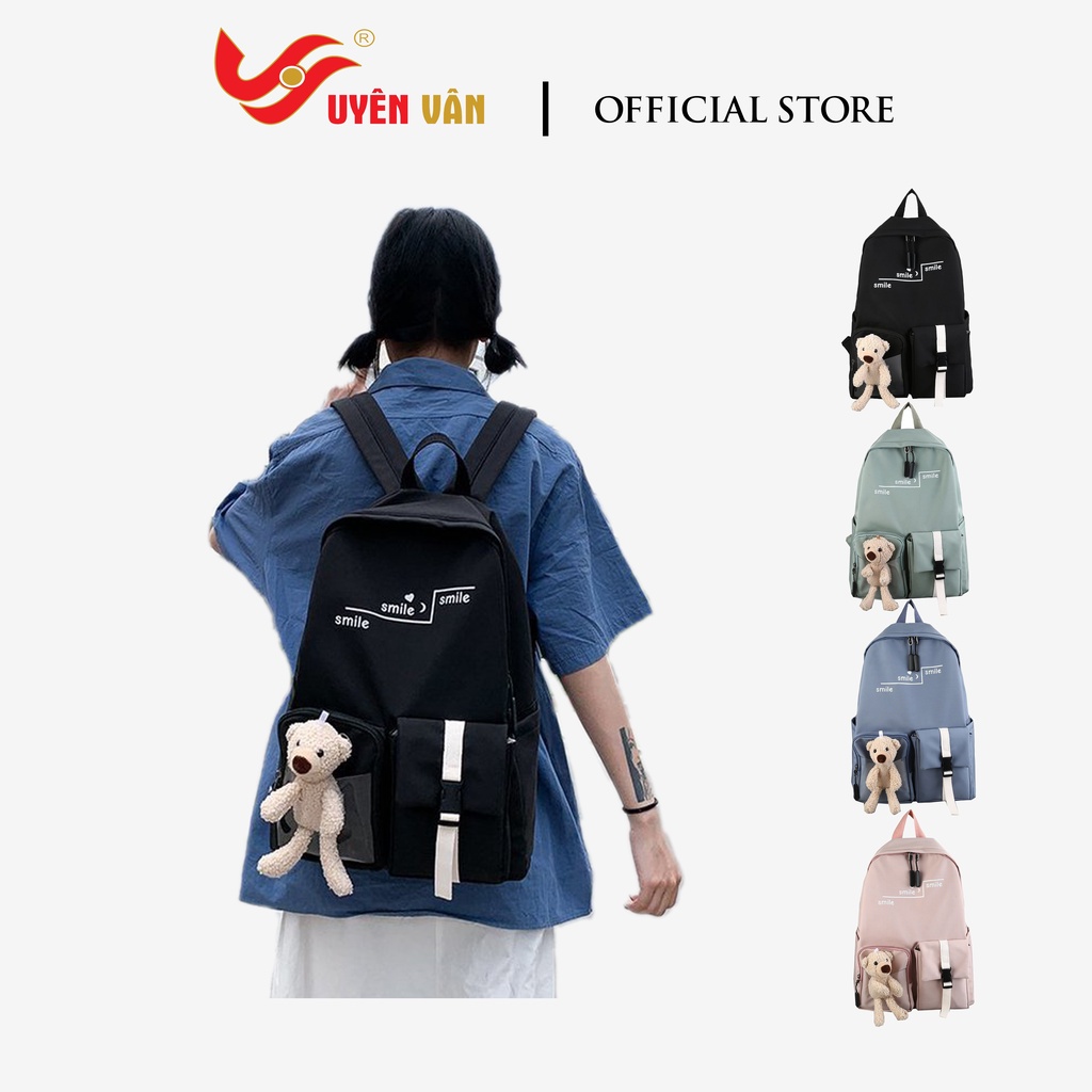 Ba Lô Ulzzang Màu Trơn Phong Cách Đơn Giản, Cặp Đi Học Cho Học Sinh Sinh Viên Thời Trang Unisex R5513
