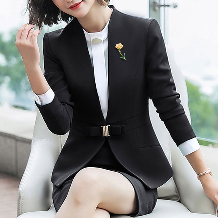 Trâm Cài Áo Hình Hoa Cẩm Chướng Lớn Tráng Men Màu Hồng Và Xanh Dương Cho Nữ