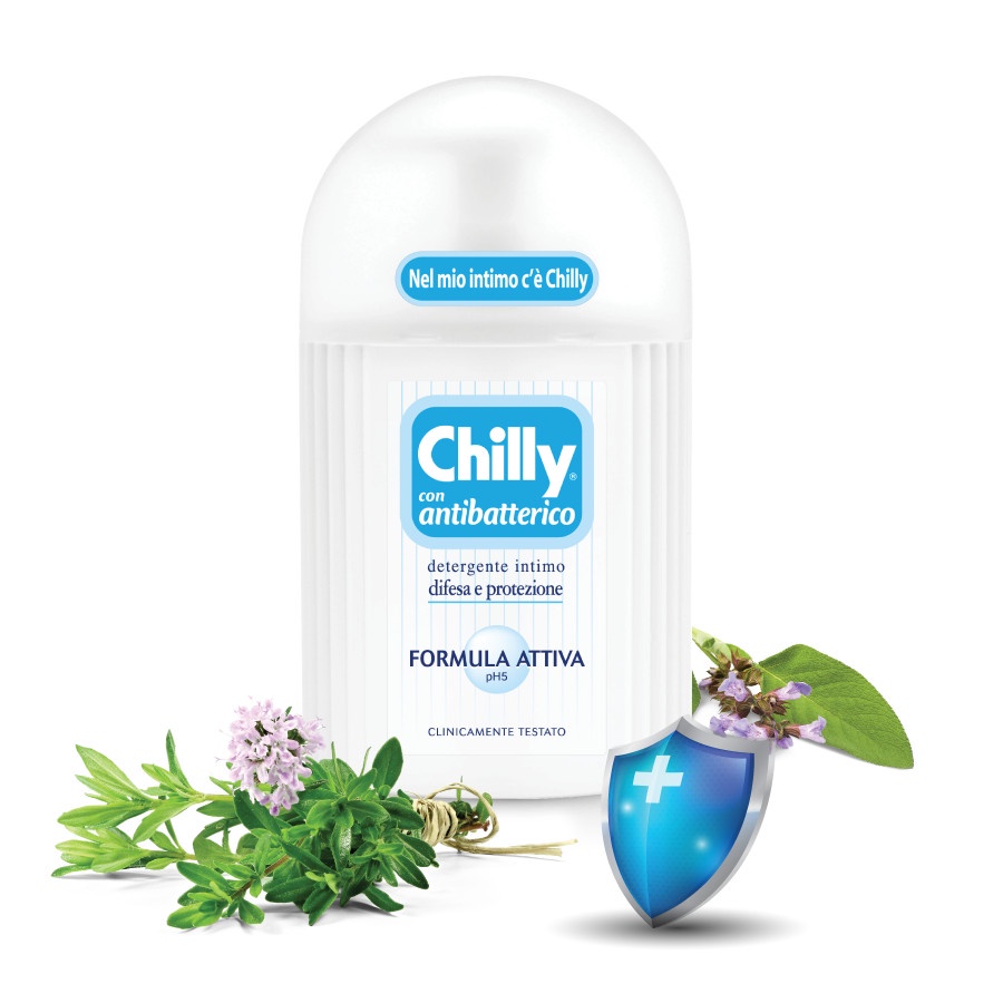 Dung dịch vệ sinh phụ nữ Chilly Con Antibatterico - Kháng khuẩn  -  số 1 tại Italy -  (200ml/chai)