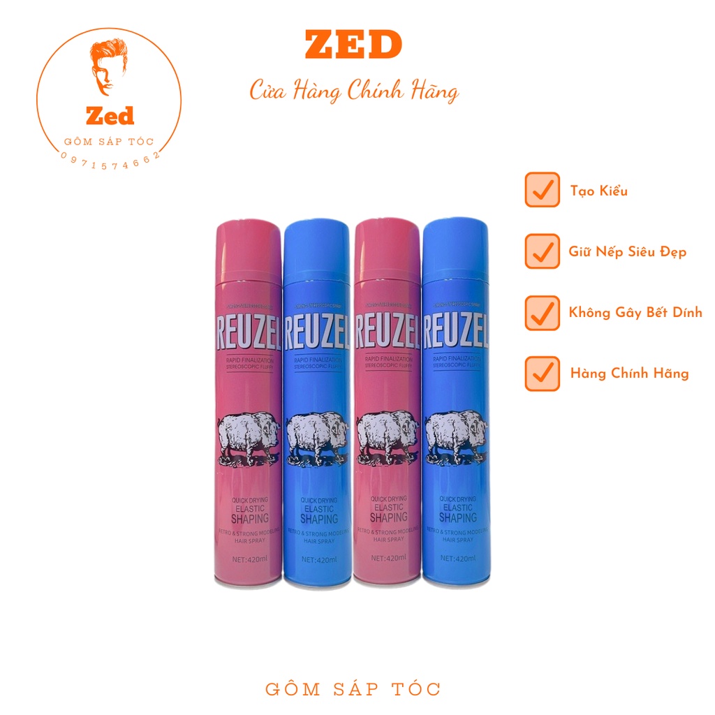 Gôm, Keo Xịt Tóc Reuzel Spray 420ml. Tạo Kiểu Và Giữ Nếp Cho Tóc. HÀNG CHÍNH HÃNG