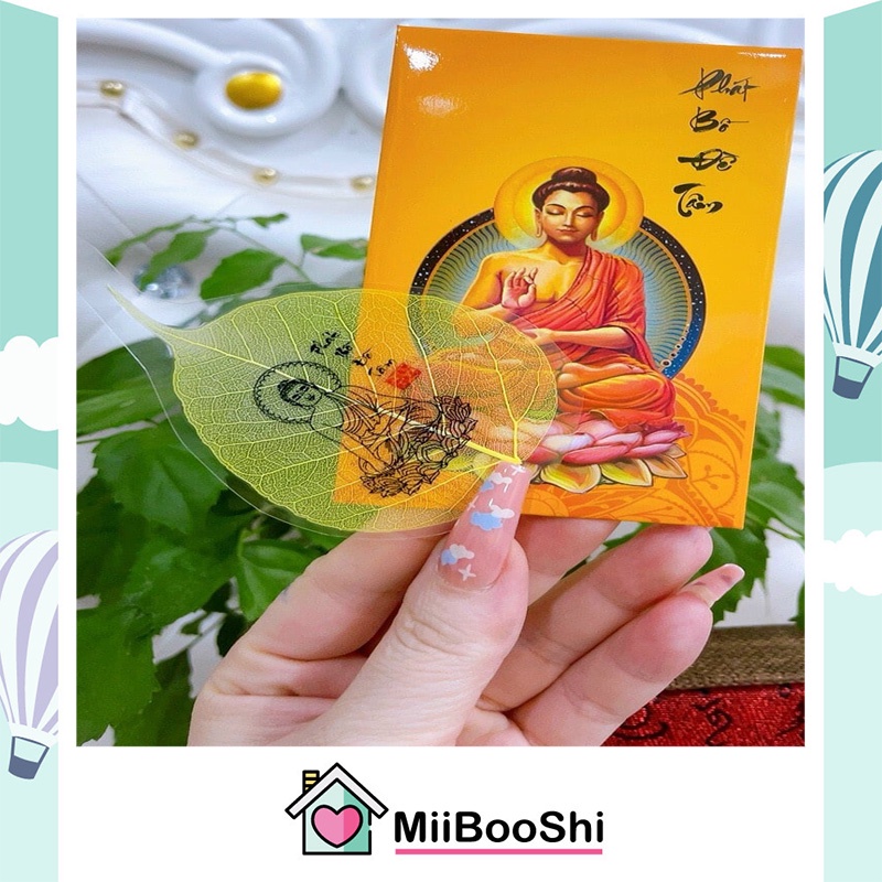 Lá bồ đề may mắn tâm phật cầu bình an tài lộc để ốp điện thoại treo xe MiibooShi D4.001