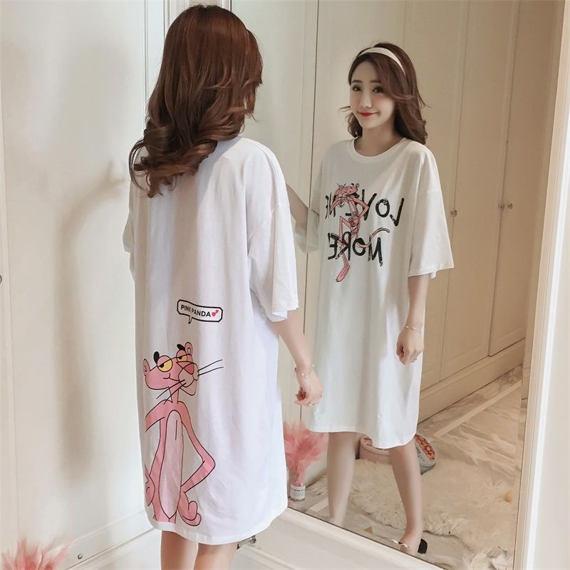 Đồ ngủ Tay Ngắn Dáng Rộng In Họa Tiết Hoạt Hình Dễ Thương Phong Cách Hàn Quốc Thời Trang Mùa Hè Cho Nữ