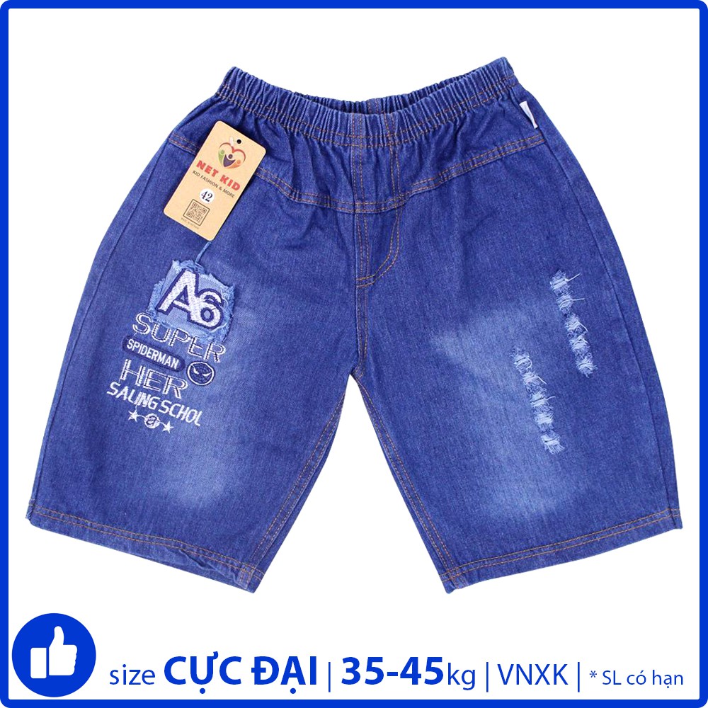 Quần jean lửng size cực đại VNXK hàng đặt xuất dư  size từ 35-45kg bé trai chất vải jean mềm co giãn bận nhà