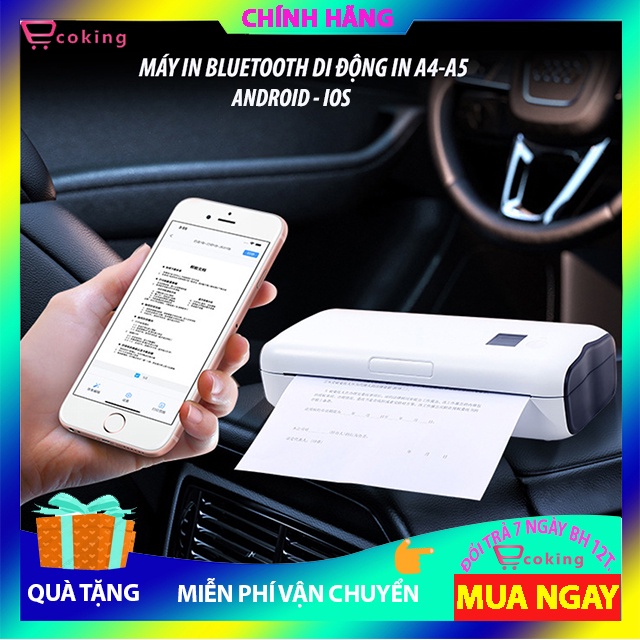 máy in bluetooth A4-A5 cầm tay ecoking{MUA 1 TẶNG 1 MÓN QUÀ}kết nối được tất cả các dòng điện thoại-latop-máy tính bảng