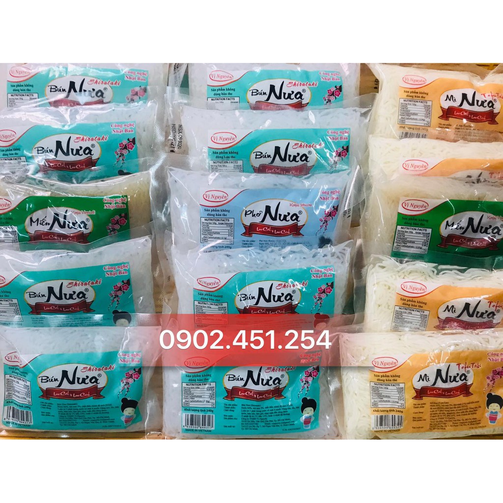 [Q10] 10 Gói Bún Nưa Mì Nưa Phở Nưa Miến Nưa Vị Nguyên Das 240g (được mix)