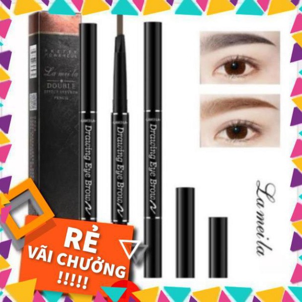 ( quynh123 ) Chì Kẻ Mày Double Effect Lameila 02 đầu không thấm nước
