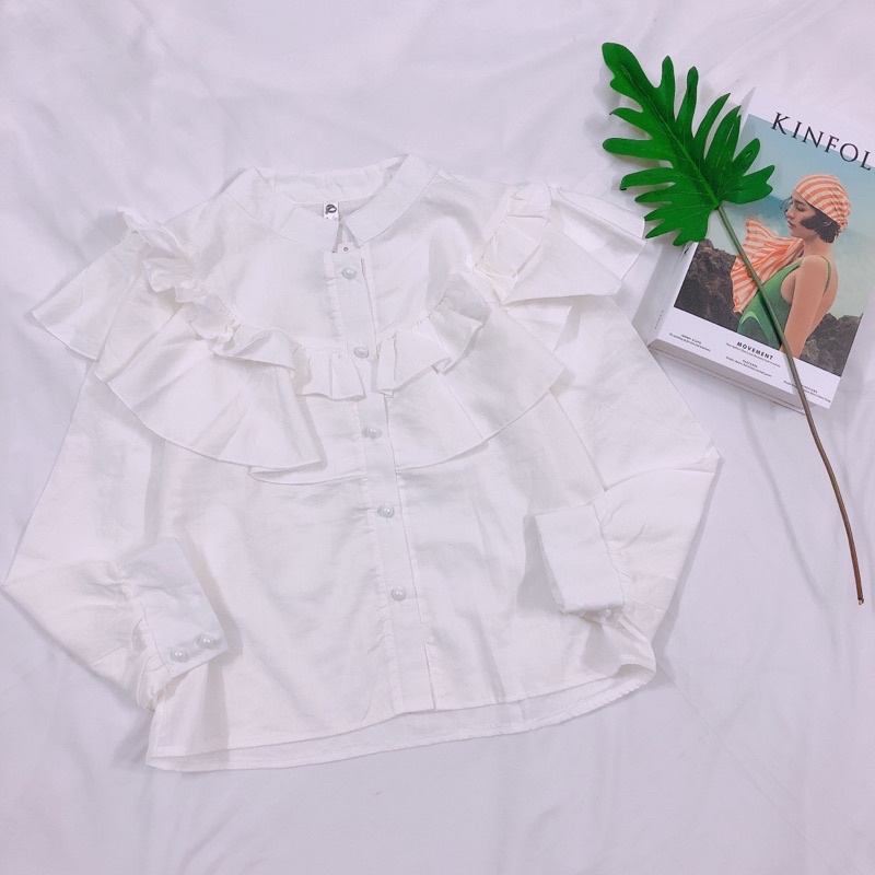 Áo Nữ Cổ Trụ Bèo Tay Phồng Chất Mát  - Jancaroshop