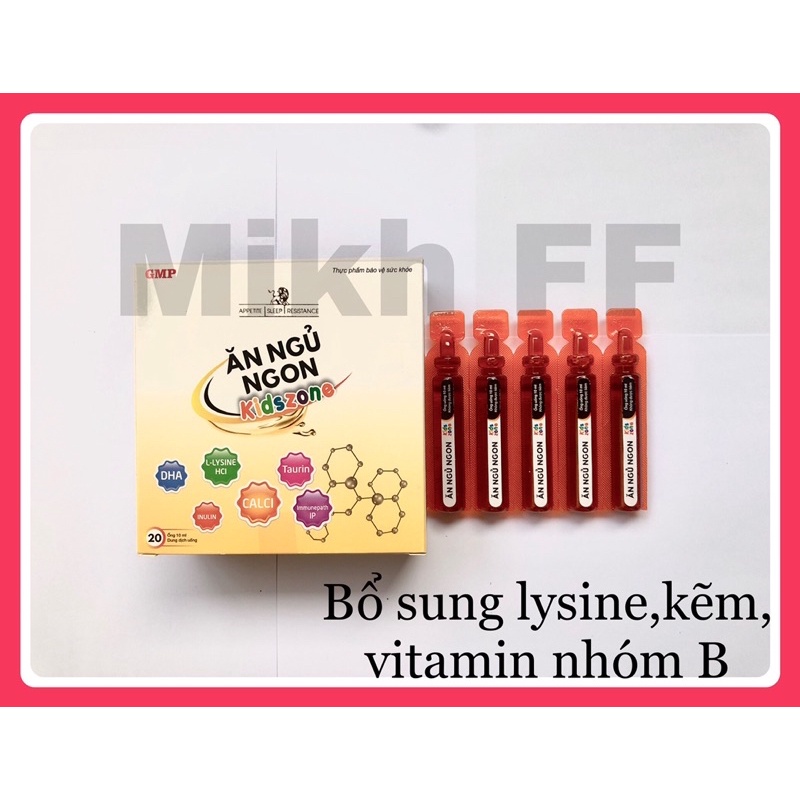 Ăn ngủ ngon kidszone - bổ sung lysine, kẽm và vitamin nhóm B cho có thể,hỗ trợ tiêu hoá,ăn ngủ ngon