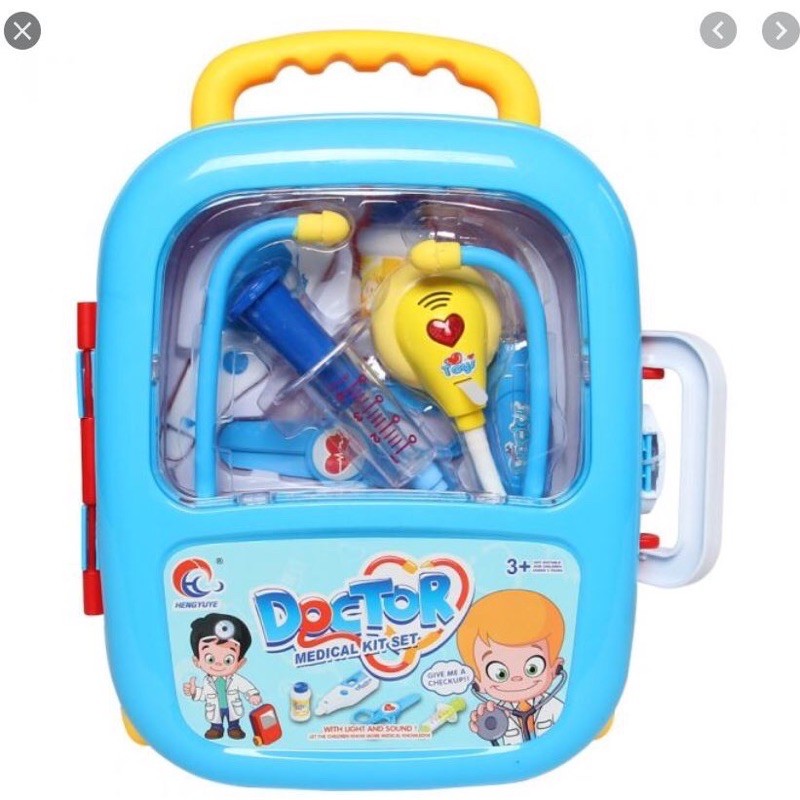 Bộ Đồ Chơi Vali Kéo Bác Sĩ Cho Bé Gái/Trai Có Màu Xanh/Hồng Dùng Pin