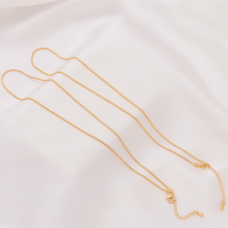 Dây Chuyền Mạ Vàng 18-Inch Mặt Hình Con Rắn 14k Có Thể Điều Chỉnh