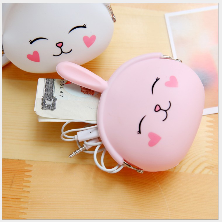BÓP ĐỰNG TAI NGHE - CÁP SẠC HÌNH THỎ 10,5x12 cm