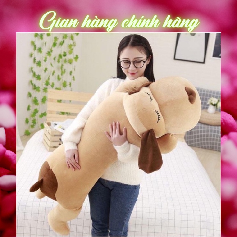 Gấu Bông Gối Ôm Chó Mũi Tim Tai Dài Siêu To Siêu Mềm Mịn Co Dãn 4 Chiều